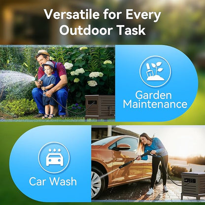 Hose Reel, Heavy Duty Hose Reel Box Hideaway Holds 100 ft x 5/8" Hose, Never-Leak System, Manual Crank Handle, Hose Guide, Stable Foot Pedal, Ideal for Yards, Patios, and Garden Sheds