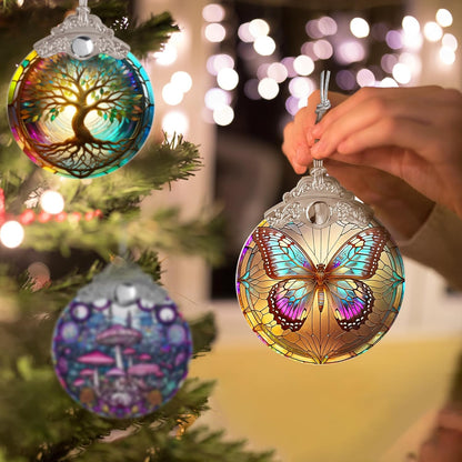 Stained Glass Suncatcher Butterfly Ornament for Christmas, Holidays, Tree Decor, Home Decoration and Gifts