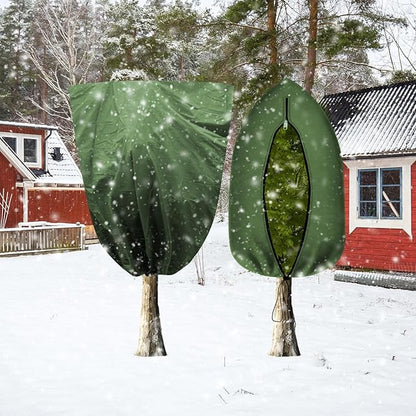 110" x 79" Large Plant Covers Freeze Protection,Huge Thicken Plant Frost Protection Cover Bags,Winter Plant Frost Cloth Frost Blankets with Zipper Drawstring for Outdoor Plants Fruit Trees