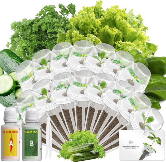 LYKOCLEAN Vegetable & Salad Green Seed Pod Kit for Aerogarden, (16 Pods) Ahopegarden, iDOO – Non-GMO American Fast Lettuce, Green Pepper, Cucumber, Parsley Seeds, Compatible with All Hydroponic System