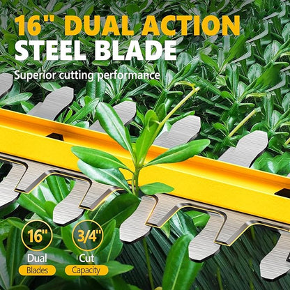 Alloyman 20V MAX Pole Hedge Trimmer,Telescoping Pole Hedge Trimmer,with 2 Packs 2.0Ah Batteries & Charger,8 Feet Hedge Trimmer for Shrubs Pruning