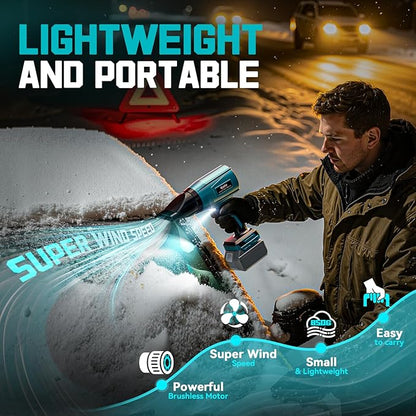 Leaf Blower Cordless Compatible with Makita 18V: Ecarke 800000RPM Portable Dust Cleaner, Electric Handheld Turbo Jet Blower Lightweight Brushless Motor for Patio Cleaning Garden Lawn Care (No Battery)