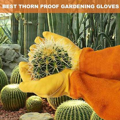 Long Gardening-Gloves Women/Men-Thorn proof Rose Pruning Heavy Duty Gauntlet-M