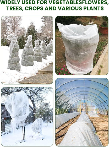 Plant Covers Freeze Protection, 10 ft x 33 ft 1.0 oz/yd² Reusable Frost Protection Floating Row Cover, Frost Blankets for Plants, Frost Cloth for Cold Weather Snow, Winter Frost Pests Protection