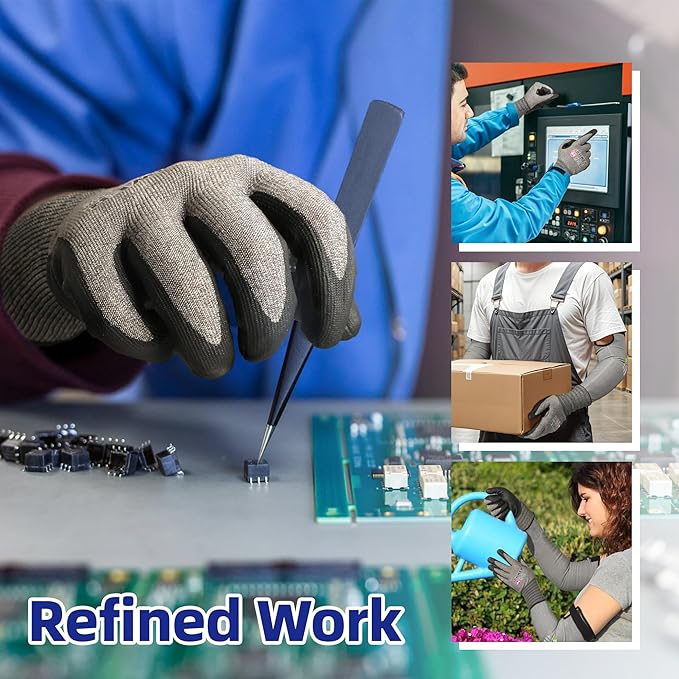 Schwer AIR-SKIN Cut Resistant Gloves AR5918 with Extreme Lightweight&Thin, Level 5 Wire Metal Gloves for Refined Work, Touch-screen, Fiberglass-free, 3D-Comfort Fit, Breathable, Black 2 Pairs (XL)