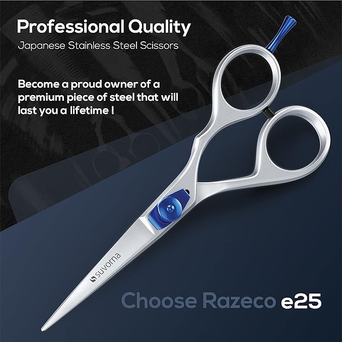 Suvorna 5.5 inch Barber Scissors | hair shears professional | haircutting scissors for adults | Hair Scissors Women & Men | Hairdresser Scissors | Hair Scissors Professional | Haircut Scissors.