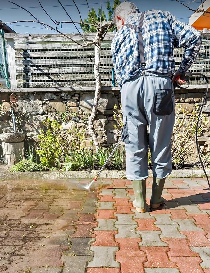 PowerSmart 2800 PSI Electric Pressure Washer with 2.0 GPM, 8" Wheels, 5 Nozzles & 1.5L Foam Tank for Patio, Car, Driveway, Fence and Home Cleaning