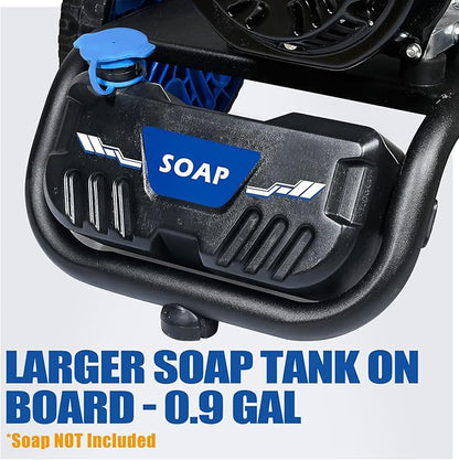 TOOLCY Gas Pressure Washer 3200 PSI & 2.6 GPM, High Performance Engine, Includes Swivel Spray Gun and Wand, 35FT Power Washer Hose, 5 Nozzle Tips, Onboard Soap Tank, for Cars/Driveways/Homes