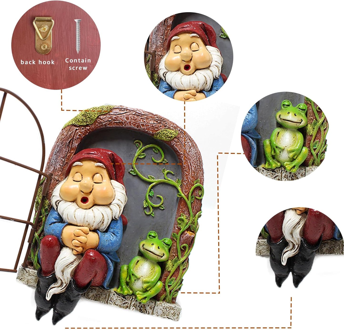 Outdoor Garden Statues, Resin Gnome Tree Hugger, Durable Outdoor Decor, Whimsical Yard Sculpture, Garden Peeker Yard Art, Waterproof & Handcrafted, Unique Halloween Decorations Outdoor Ornament Gift