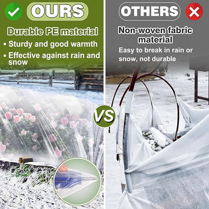 Alphatool Greenhouse Cover Plastic Sheeting - 8 x 24 ft Plant Covers Freeze Protection, Frost Cloths for Outdoor Plants, Clear Floating Row Cover for Outdoors Garden Plants Vegetables Crops