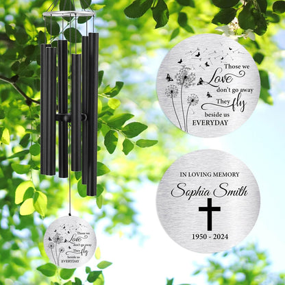 Personalized 36" Bereavement Wind Chimes for Outside, Memorial Gift in Remembrance of a Loved One, Sympathy Gift for Loss of Mother Father Husband, Garden Patio Decor