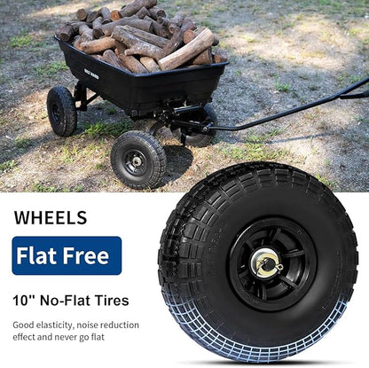 BILT HARD Poly Garden Dump Cart 600 lbs with No Flat Tires, Quick Release, 4 Cu Ft Dump Wagon Heavy Duty for Yard, Outdoor