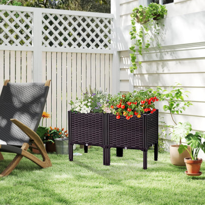 Raised Garden Bed with Legs, Large Planter Box Raised Garden Beds Outdoor, Rectangular Elevated Planter Box for Gardening Vegetables, Flowers, Fruits and Plants, 31.5"(L) x 15.7"(W) x 20.4"(H)