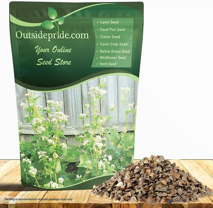 Outsidepride Buckwheat Seeds - 5lbs Annual, Fast-Growing, Easy to Grow Buckwheat Cover Crop Seeds for Green Manure, Bee Pasture & Pollinators, Wildlife Habitat, Soil Improvement, and Erosion Control