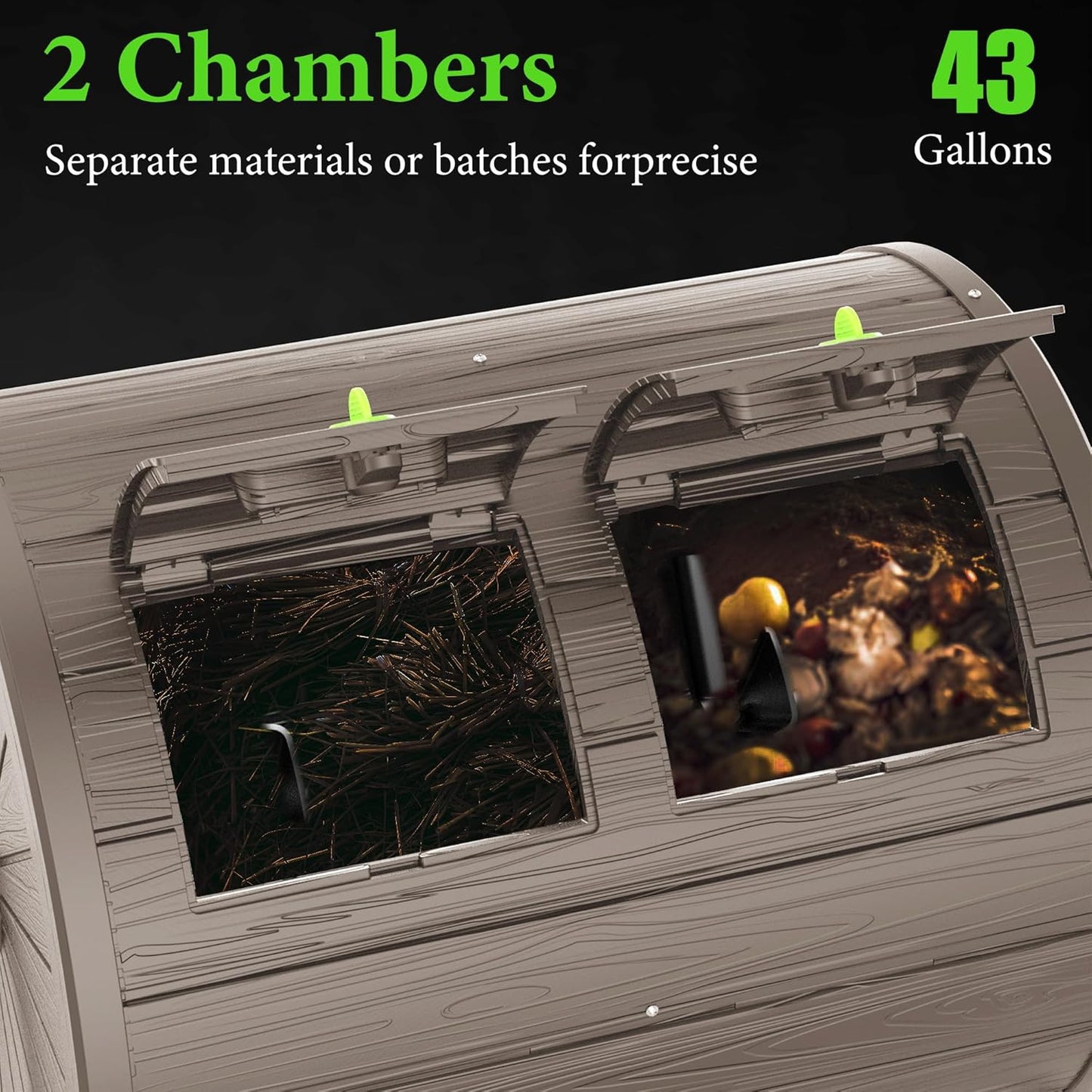 37.5 Gal Compost Tumbler - Quick-Spin Outdoor Compost Bin with Weatherproof Resin | High-Yield Compost for Organic Gardening