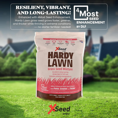 X-Seed Hardy Lawn Grass Seed Mixture - Durable, Long-Lasting Lawn Solution for Full Sun, Withstands Extreme Temperatures & Heavy Traffic, Ideal for Backyards, 3 lbs.