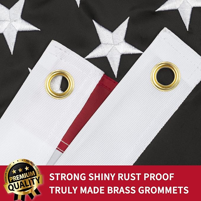 XIFAN Blue Line American Flag Blue Lives Matter 3x5 Outdoor - Heavy Duty 210D Nylon USA Police Flag with Stripe - Embroidered Stars/Sewn Stripes/Brass Grommets - Honoring Law Enforcement Officers