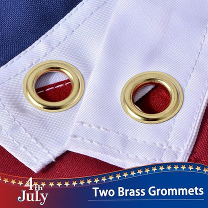 American Flag for Outside 5x8 FT, Deluxe Heavy Duty Spun Polyster, TearProof and Waterproof Super Tough Series, All Weather High Wind USA US Flag with Embroidered Stars, Sewn Stripes, Brass Grommets