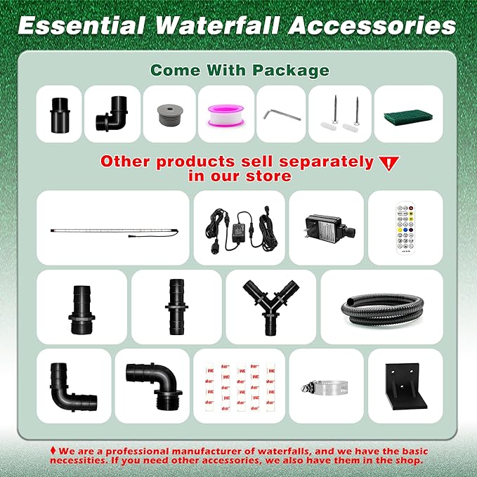 Pool Fountain Waterfall Spillway with Wider Water Flow Platform, Stainless Steel Waterfall with Pipe Connector Kits, Water Feature Spillway for Garden Decor, Patio, Ponds, 11.8"x11.8"x3.9