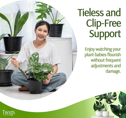 Twigs - Plant Support Stakes for Indoor, Outdoor & Climbing Plants, Gardening Supplies, Garden Accessories, Trellis & Ring Alternative, Made in USA - Peony (Light Green), 10 Pack, 12" L, Mini Twigs