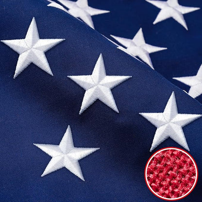 American Flag 20x30 ft TearProof Series, Heavy Duty Tough Spun Polyester USA Flags High Wind, US Flags for Outside Outdoor with Durable Embroidered Stars Sewn Stripes, 7 Brass Grommets