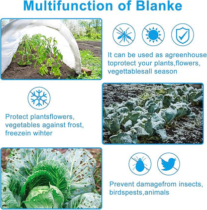 10ft x 50ft Plant Covers Freeze Protection, 1.2oz Frost Blankets Floating Row Cover for Plants Frost Protection Covers Garden Winter Frost Pests Protection,White