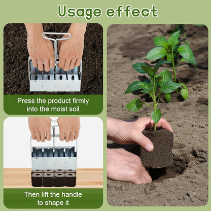 Soil Block Maker 6-Piece Set, Includes 2-Inch 4-Cell And 3/4-Inch 20-Cell Soil Block Makers, 3 Types Of Seed Pins, Growth Tweezers, Handheld Tools For Seed Starting In Greenhouse, Garden, And Farm Use