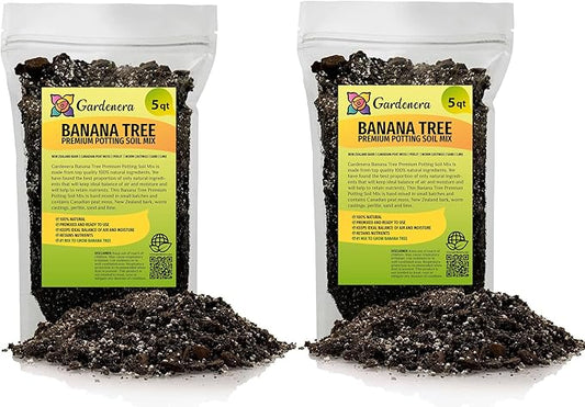 Gardenera Banana Tree Potting Soil - All-Natural Blend for Thriving Banana Trees - Promotes Deep Root Penetration and Optimal Nutrient Uptake (10 Quart)