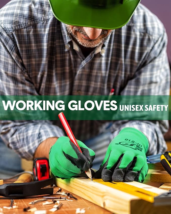 Honeydak 36 Pairs Gardening Gloves for Men Women Breathable Rubber Coated Garden Gloves