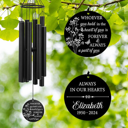 Personalized 36" Memorial Wind Chimes for Outside, Sympathy and Bereavement Gift for Loss of Loved One, A Thoughtful Remembrance of Mother, Father or Husband for Garden and Patio
