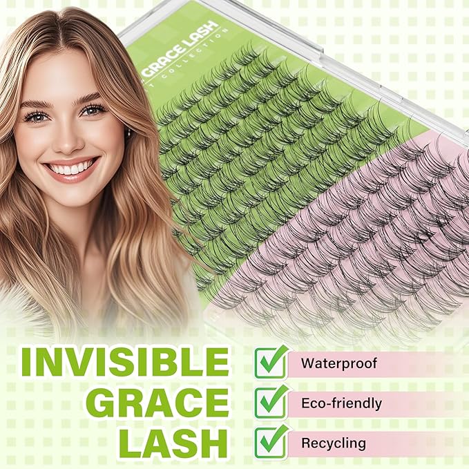 KEYYOU Fairy Venus Lash Clusters Manga Lash Extension C Curl 120Pcs Eyelash Extension Wispy Natural Invisible Band Lash with Waterproof DIY Lash Extension at Home(Venus-C-8-18MIX)