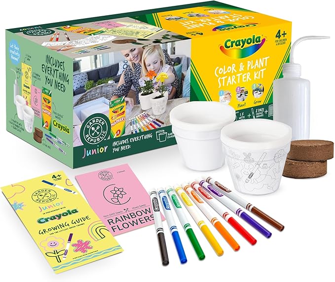 Garden Republic Jr Color and Plant Starter Grow Kit for Kids - Color & Plant Growing Kit for Kids