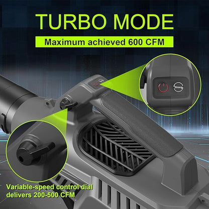 Leaf Blower Cordless with Battery - 40V Powerful Electric Leaf Blower, 600CFM &180MPH and Variable-Speed with 7.5Ah Battery and Charger for Lawn Care, Patio, Dust, Blowing Leaves (Grey)