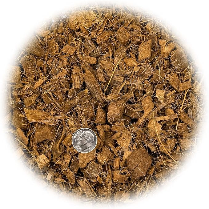 Premium Coconut Husk Chips and Fibers Mix for Orchids, Houseplant, Monstera and Fiddle Leaf Fig by GARDENERA (1 Quart Bag)