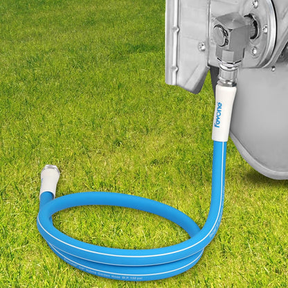 Fevone 5 ft x 5/8" Leader Hose for Hose Reel Connector, 150 PSI Heavy Duty Lead-In Hose with 3/4" Solid Aluminum Fittings
