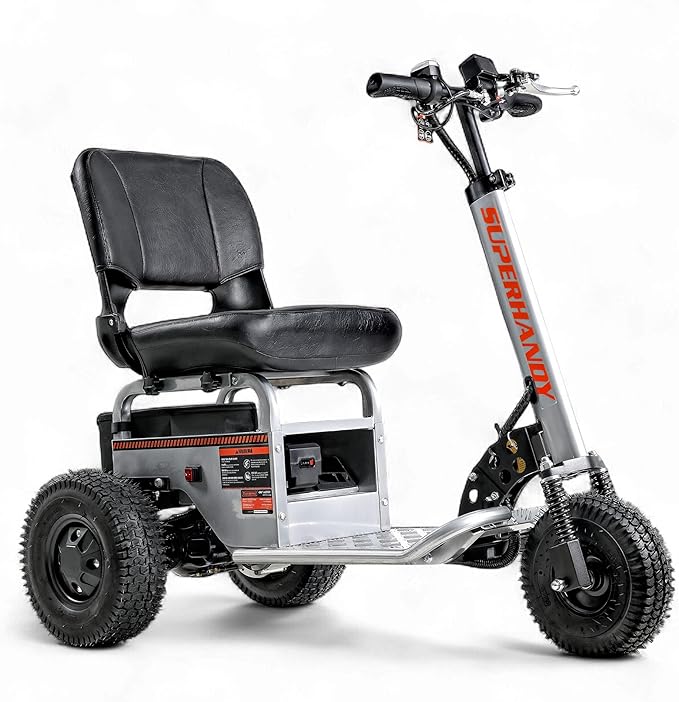 SuperHandy Electric Tugger Cart, Industrial Tow Tractor Riding Scooter - 1 Seater, 2600 lbs Towing Cap, 350 lbs load cap, 48V 4Ah Li-Ion Battery - For Warehouse Material & Mobility Personnel Transport