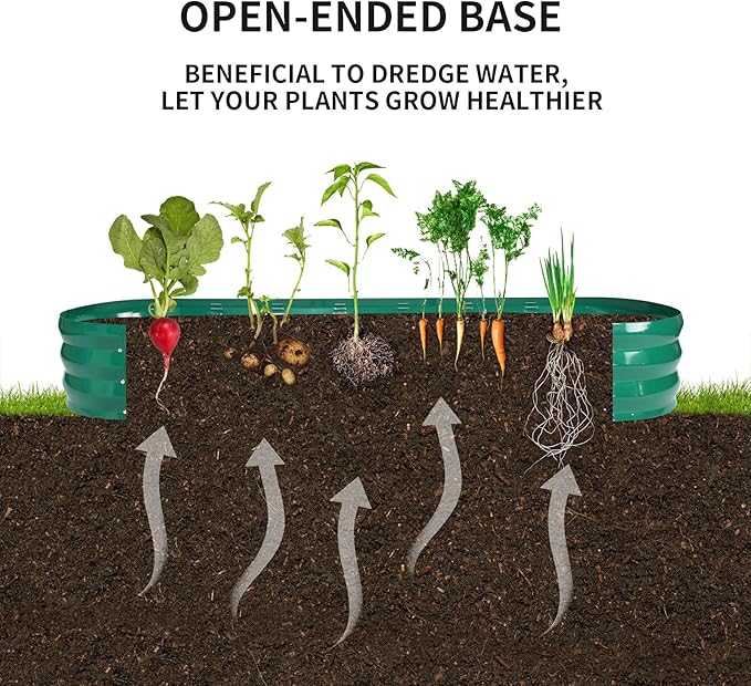 GADI Raised Garden Bed Kit for Vegetables Flower Galvanized Metal Planter Boxs Designed for Easy DIY and Cleaning Not Twist Or Rot (Green)