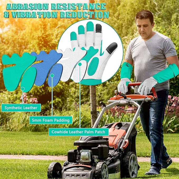 Long-Gardening-Gloves for Women/Men - Thorn Proof Rose Pruning Gloves Heavy Duty Gauntlet-S