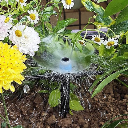 1/4 Inch Quick Connect Drip Emitters 15 Pcs Fan Shape Drip Irrigation Emitters for 1/4" Irrigation Tubing 360 Degree Adjustable Water Flow Irrigation Drip Heads for Potted Plants Flower Raised Bed