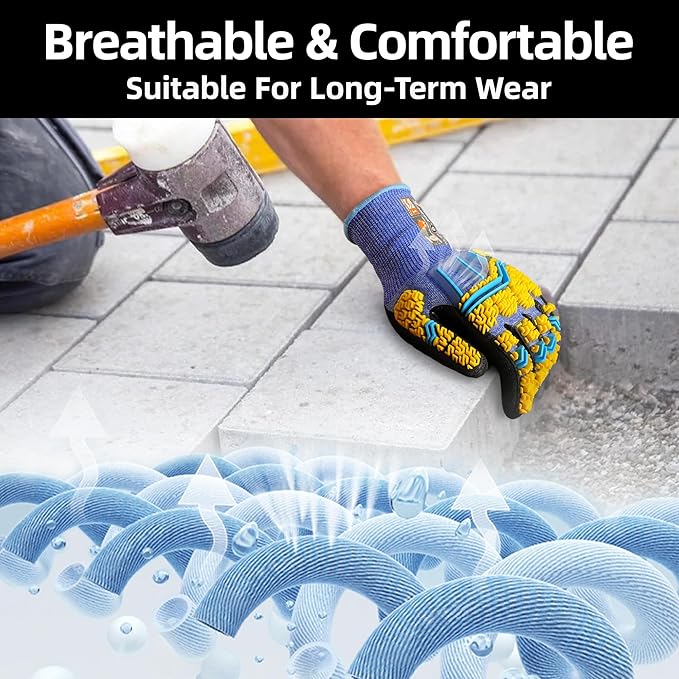 Schwer PRO-SKIN Impact Gloves with ANSI A4 Cut Reistant Protection, Flexible and Comfortable Work Gloves with Grip，Touchscreen, Used for Oil and Gas E&P，Mechanic, Construction, Non-PFAS, M, PM3900-T