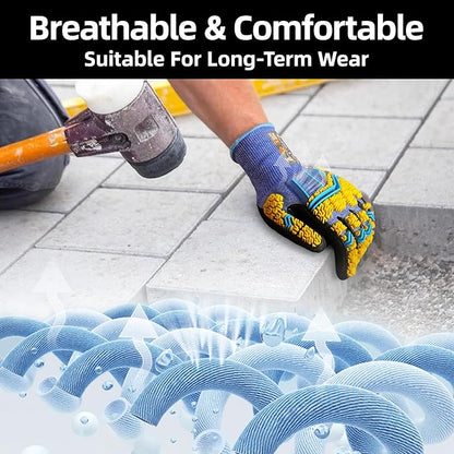 Schwer PRO-SKIN Impact Gloves with ANSI A4 Cut Reistant Protection, Flexible and Comfortable Work Gloves with Grip，Touchscreen, Used for Oil and Gas E&P，Mechanic, Construction, Non-PFAS, M, PM3900-T