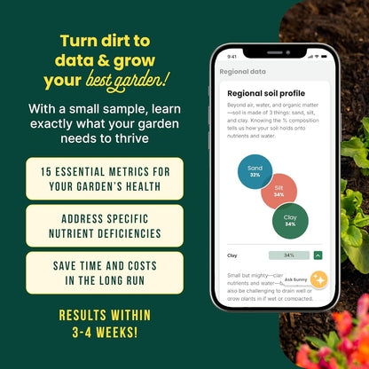 Sunday Garden Soil Test Kit - Helps Tailor Your Garden Care Plan - Tests for Soil’s pH, Macronutrients & Micronutrients - Receive Results in 3-4 Weeks