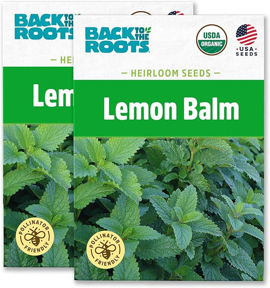 Back to The Roots 100% Organic Heirloom Seeds - Lemon Balm 'Melissa Officinalis' Value Pack (280mg Total)
