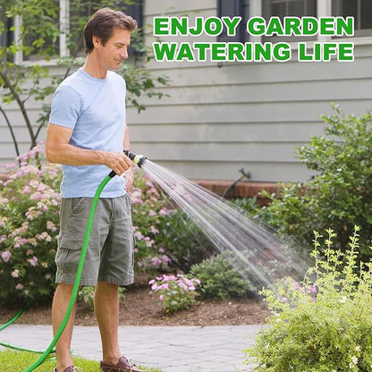 YOTOO Heavy Duty Hybrid Garden Hose 5/8-Inch by 50-Feet 150 PSI Water Hose, Kink Resistant, Flexible with Swivel Grip Handle and 3/4" GHT Solid Brass Fittings, Green+Blue