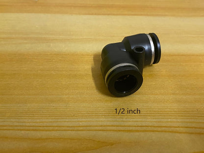 1/2" Od Air Line Elbow Union, Push To Connect Air Fittings, Push Elbow Push Air Fitting (10 Pack)