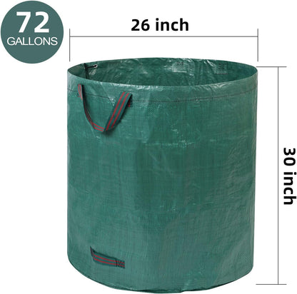 4 Pcs 72 Gallons Reusable Yard Waste Bags Extra Large Leaf Lawn Bags Reusable Heavy Duty With 4 Handles Garden waste Bags Containers for Clean Up Leaves Debris Grass Clipping