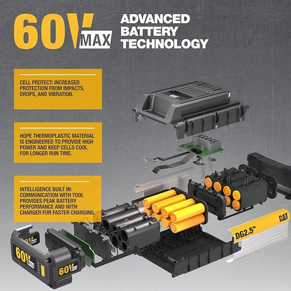 Cat DG610.9 60V 15” Brushless String Trimmer Cordless with Dual Line Bump Feed Head, Edger with Quick Line Load, Weed Trimmer with ECO Mode for Extended Runtime – Tool Only