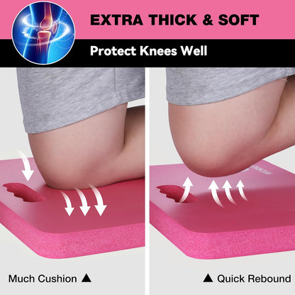 WORKPRO Extra Thick Kneeling Pad, 2-Pack, Soft Foam Cushioning for Knee, Large Foam Kneeler Mat for Gardening, Bathing Baby, Workout Supplies, 17.5 x 11 x 1.5 in, Pink