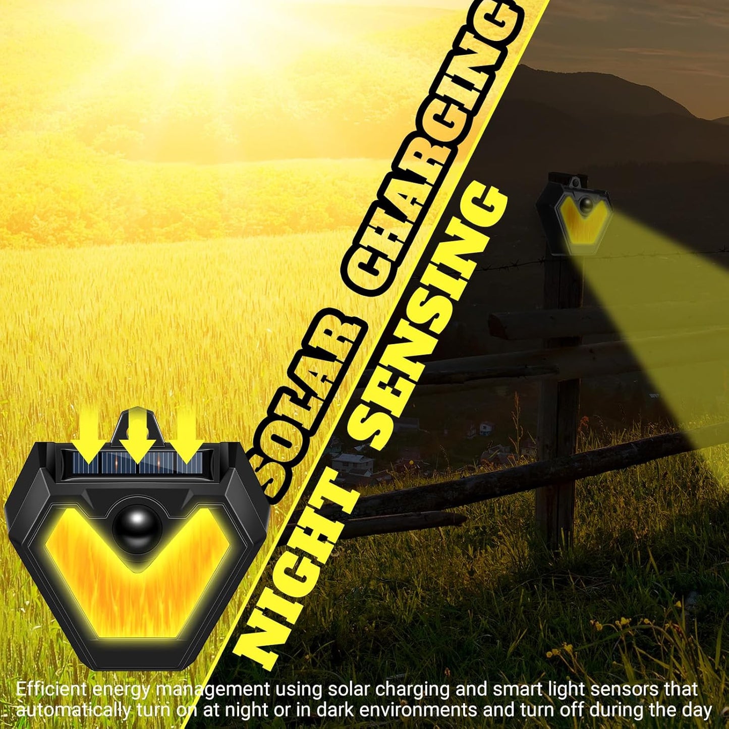 Qualirey 4 Pcs Upgraded Solar Nocturnal Animal Repeller Flickering Flame Outdoor Animal Repellent Motion Activated Coyote Deterrent Light for Skunk Deer Chicken Coop Farm Garden Yard(Orange Light)