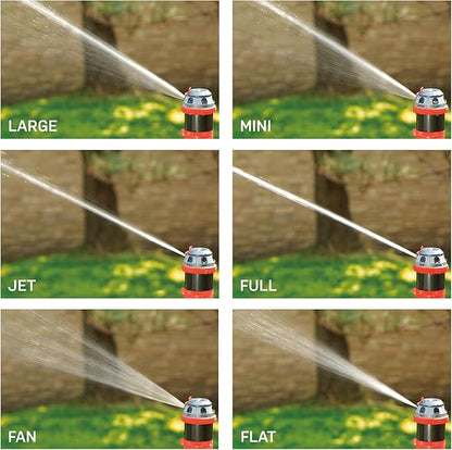 Eden Metal Adjustable 6-Pattern Rotary Gear Drive Garden Sprinkler Bundle with Oscillating Sprinkler for Yard